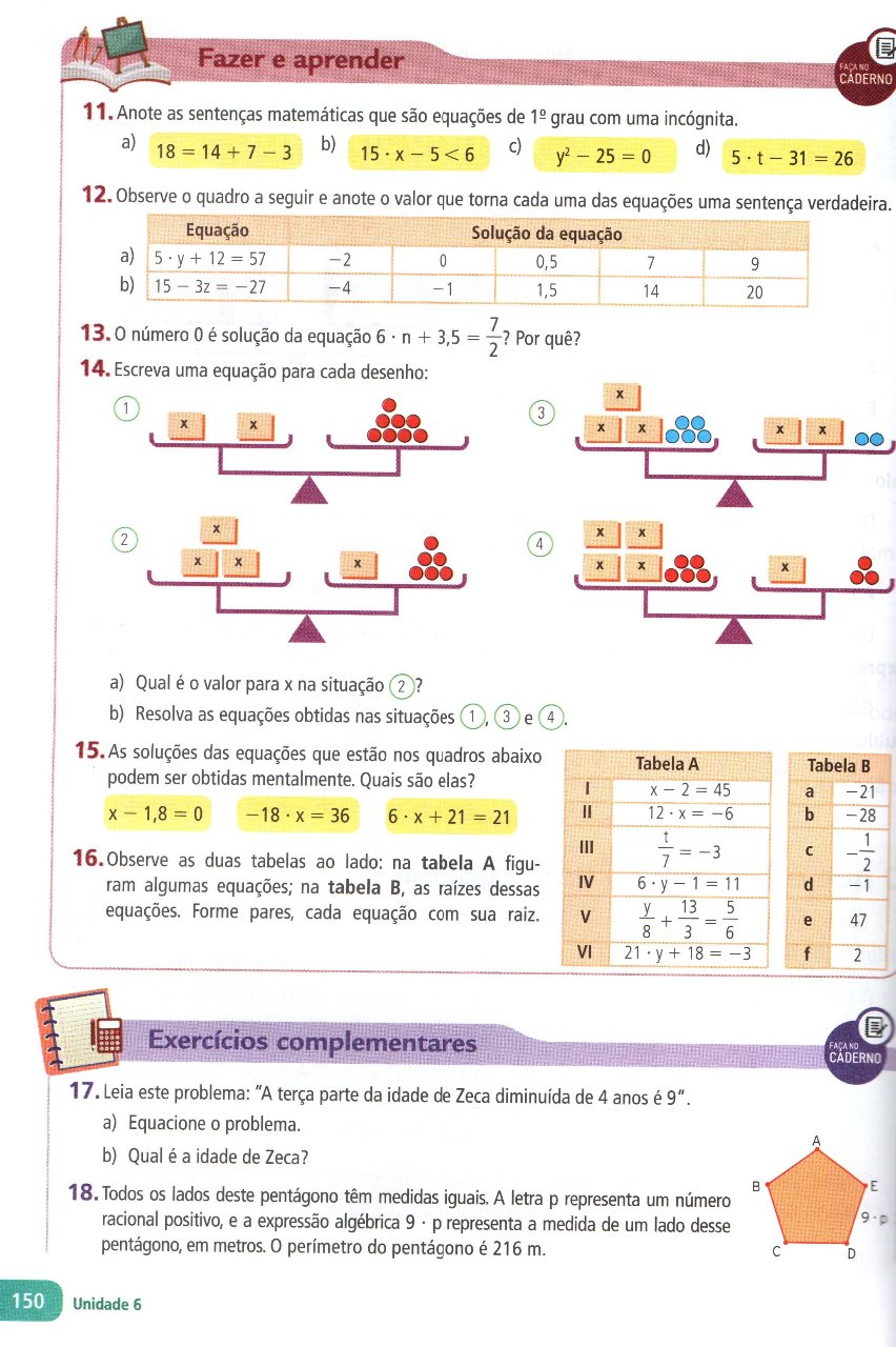 Equação do 1° Grau - Revisão 7° Ano :: Matemática Belau
